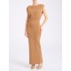 Rochie ELISABETTA FRANCHI, Red Carpet full Milano stitch knit dress, Maro - AM30B62E2AI6