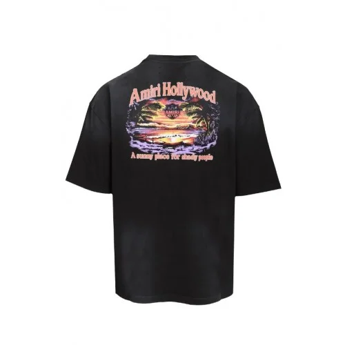 Tricou AMIRI, graphic-print Hollywood, Negru