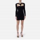 Rochie ELISABETTA FRANCHI, Knit openwork mini dress, Negru - AM37B62E2110