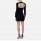 Rochie ELISABETTA FRANCHI, Knit openwork mini dress, Negru - AM37B62E2110