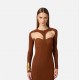 Rochie ELISABETTA FRANCHI, Knit openwork mini dress, Maro - AM37B62E2600