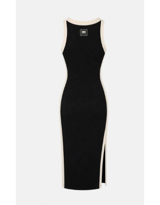 Rochie ELISABETTA FRANCHI, Women's black-butter midi sheath dress with side slits - AM44S66E2685