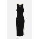 Rochie ELISABETTA FRANCHI, Women's black-butter midi sheath dress with side slits - AM44S66E2685