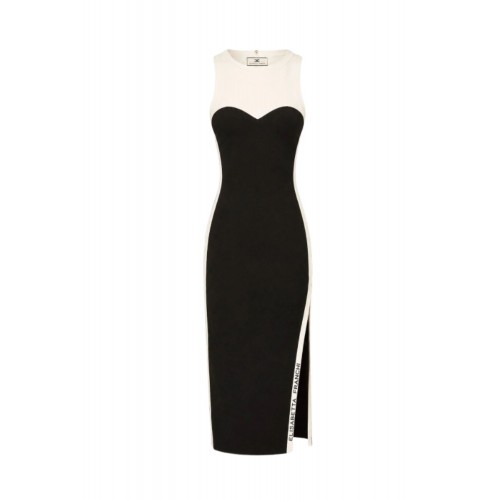 Rochie ELISABETTA FRANCHI, Women's black-butter midi sheath dress with side slits