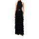 ROCHIE ELISABETTA FRANCHI, Ruffle Detail Belted, Black - AM45S52E2110 ROCHIE ELISABETTA FRANCHI, Ruffle Detail Belted, Black - AM45S52E2110