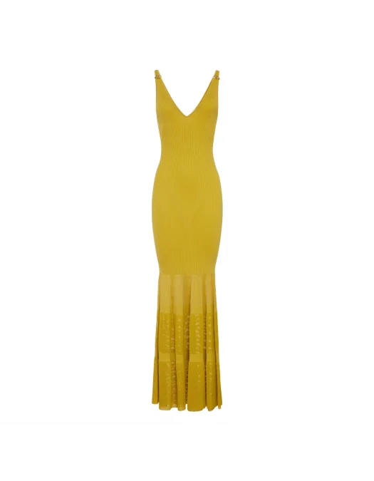 ROCHIE ELISABETTA FRANCHI, Red Carpet, Knit Dress, Curry Yellow - AM68B52E2DC6 ROCHIE ELISABETTA FRANCHI, Red Carpet, Knit Dress, Curry Yellow - AM68B52E2DC6