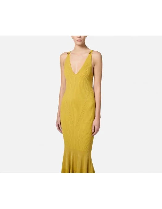 ROCHIE ELISABETTA FRANCHI, Red Carpet, Knit Dress, Curry Yellow - AM68B52E2DC6 ROCHIE ELISABETTA FRANCHI, Red Carpet, Knit Dress, Curry Yellow - AM68B52E2DC6