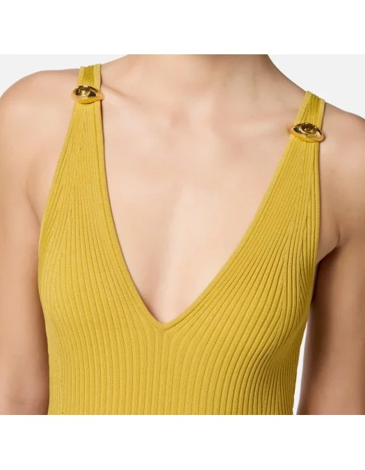 ROCHIE ELISABETTA FRANCHI, Red Carpet, Knit Dress, Curry Yellow - AM68B52E2DC6 ROCHIE ELISABETTA FRANCHI, Red Carpet, Knit Dress, Curry Yellow - AM68B52E2DC6
