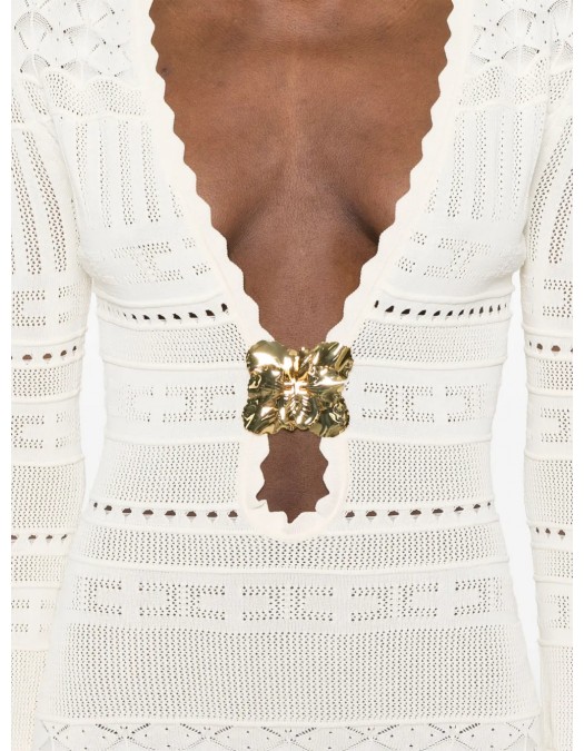 ROCHIE ELISABETTA FRANCHI, Open Work, Mini, White - AM74S52E2193 ROCHIE ELISABETTA FRANCHI, Open Work, Mini, White - AM74S52E2193