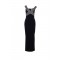 Rochie ELISABETTA FRANCHI, long black dress with striped bands