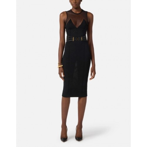 Rochie ELISABETTA FRANCHI, Knit dress with transparency details