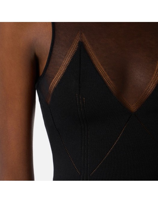 Rochie ELISABETTA FRANCHI, Knit dress with transparency details - AM91Q61E2110