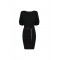 Rochie ELISABETTA FRANCHI, Knit mini dress with belt, Negru