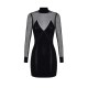 Rochie ELISABETTA FRANCHI, Mini dress in knit fabric with see-through details - AM95Q61E2110