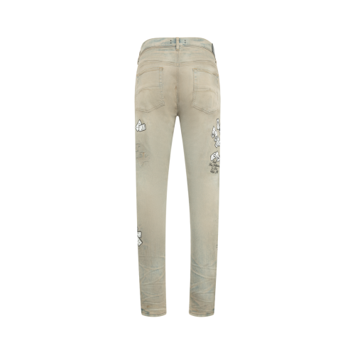 Jeans AMIRI, domino applique skinny jean, Blue/Grey
