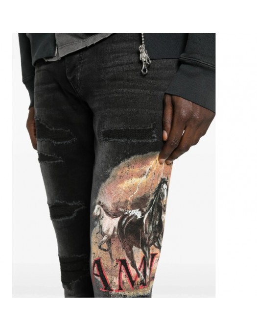 Jeans AMIRI,Ripped Graphic Jeans - AMBMJE1049097