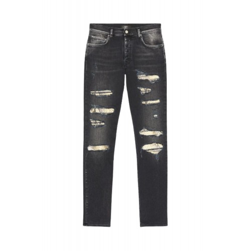 Jeans AMIRI, Snake Thrasher Skinny Jeans, Negru
