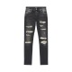 Jeans AMIRI, Snake Thrasher Skinny Jeans, Negru - AMBMJE1099926