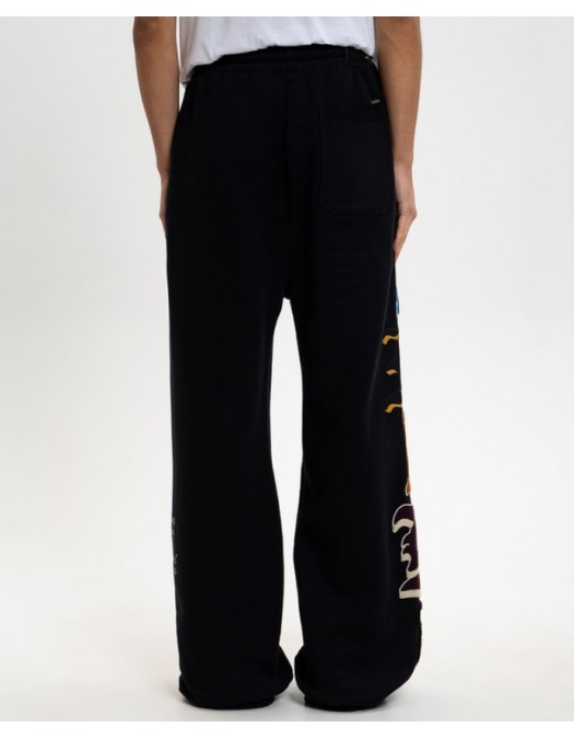 Pantaloni AMIRI, Black Varsity Logo Insulated Track Pants - AMBMPA1020001