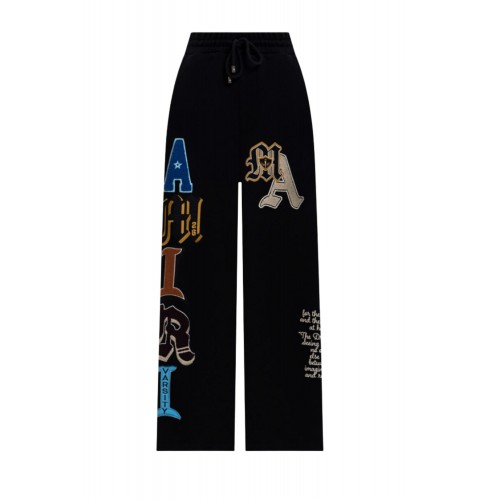 Pantaloni AMIRI, Black Varsity Logo Insulated Track Pants