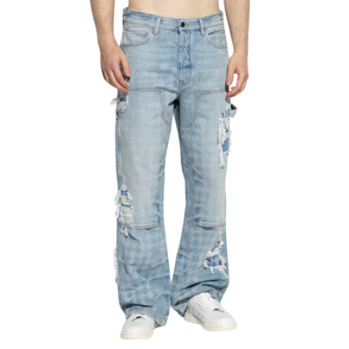 Jeans AMIRI, Logo Print, Style, Blue Jeans AMIRI, Logo Print, Style, Blue