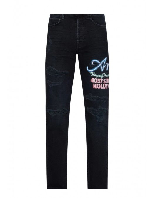 Jeans AMIRI, Neon lights slim jean, Black - AMDNSM1019DUSK BLACK