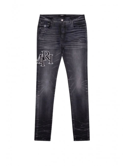 Jeans AMIRI,  Black Staggered Logo - SY1007FADEDBLACK
