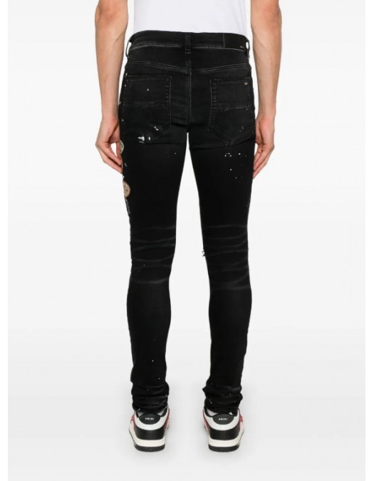 Jeans AMIRI, Patch-detailing skinny jeans - AMDNSY1130AGEDBLACK