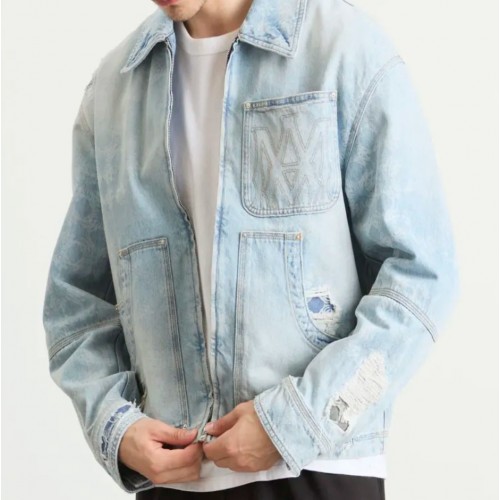 JACHETA AMIRI, Buzunare atasate, Denim JACHETA AMIRI, Buzunare atasate, Denim