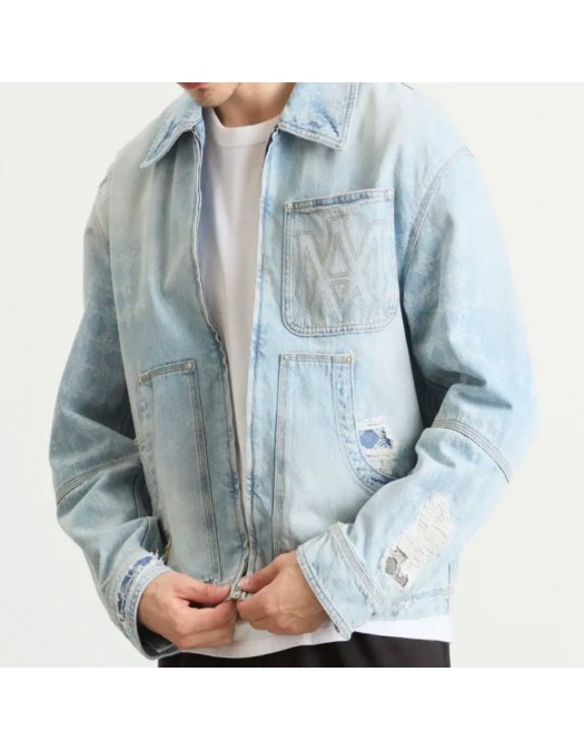 JACHETA AMIRI, Buzunare atasate, Denim - AMDNWJ1014FADEDINDIGO JACHETA AMIRI, Buzunare atasate, Denim - AMDNWJ1014FADEDINDIGO