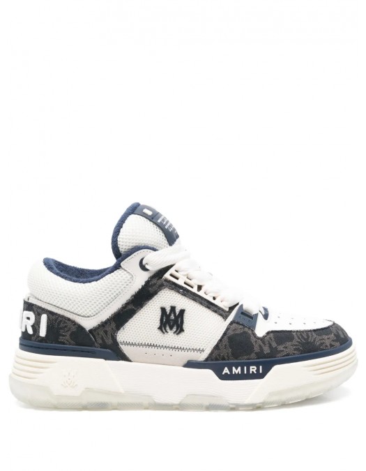 Sneakers AMIRI, MA-1 Quad, Navy Blue Details, White - AMFOSR1095MIDNIGHTINDIGO