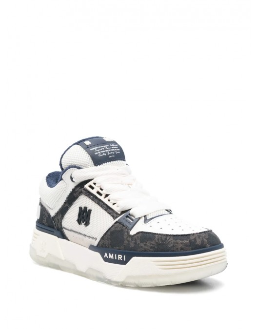 Sneakers AMIRI, MA-1 Quad, Navy Blue Details, White - AMFOSR1095MIDNIGHTINDIGO