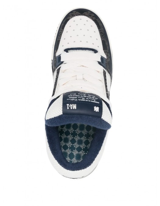 Sneakers AMIRI, MA-1 Quad, Navy Blue Details, White - AMFOSR1095MIDNIGHTINDIGO