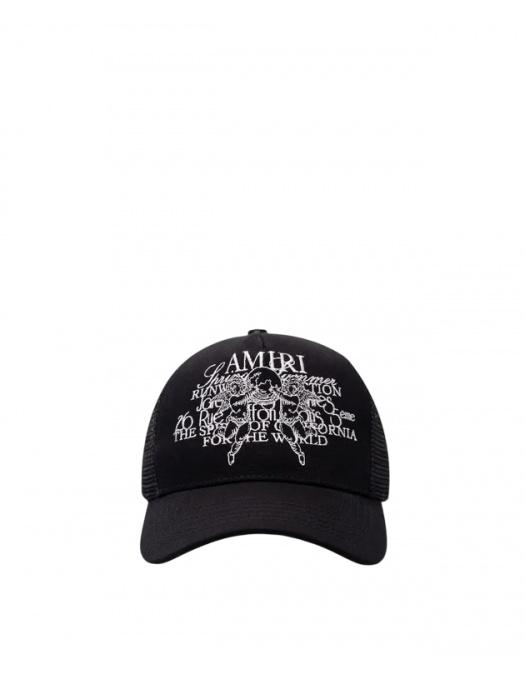 SAPCA AMIRI, Trucker, Edgy Design, Black - AMHATR1005BLACK10ZCANVAS SAPCA AMIRI, Trucker, Edgy Design, Black - AMHATR1005BLACK10ZCANVAS