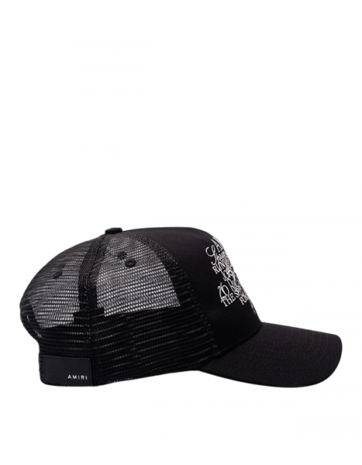SAPCA AMIRI, Trucker, Edgy Design, Black - AMHATR1005BLACK10ZCANVAS SAPCA AMIRI, Trucker, Edgy Design, Black - AMHATR1005BLACK10ZCANVAS