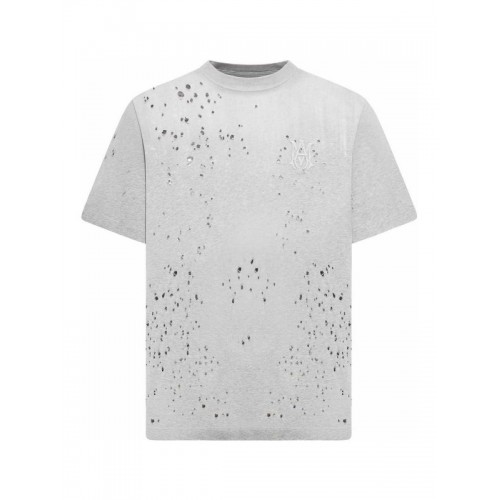 TRICOU AMIRI, Logo Print, Cut Out Design, Grey