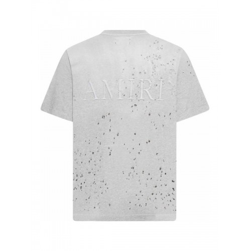 TRICOU AMIRI, Logo Print, Cut Out Design, Grey