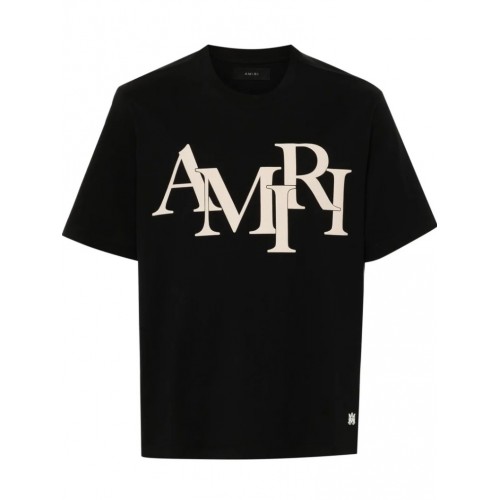 TRICOU AMIRI, Design Logo Interliniat, Black TRICOU AMIRI, Design Logo Interliniat, Black