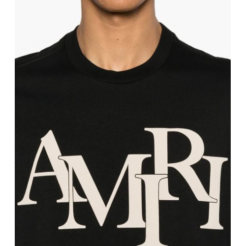 TRICOU AMIRI, Design Logo Interliniat, Black TRICOU AMIRI, Design Logo Interliniat, Black