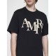 TRICOU AMIRI, Design Logo Interliniat, Black - AMJYTE1078BLACK