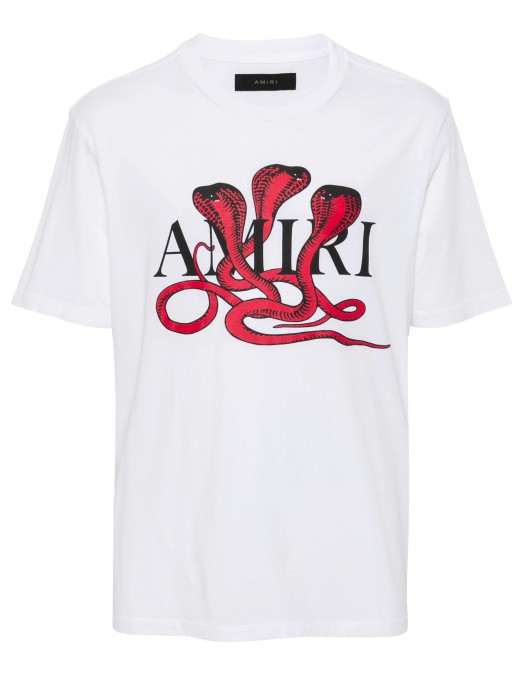 TRICOU AMIRI, Cobra Print, White - AMJYTE1086WHITERED