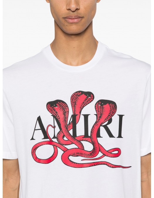 TRICOU AMIRI, Cobra Print, White - AMJYTE1086WHITERED