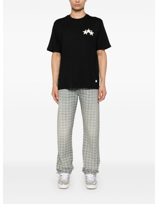 TRICOU AMIRI, Three White Stars, Black - AMJYTE1148BLACK