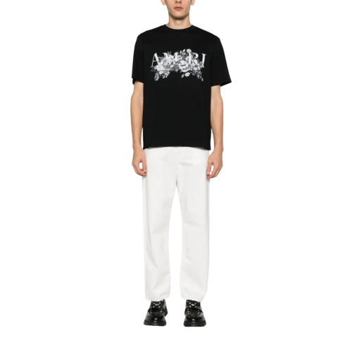 TRICOU AMIRI, Grey Flowers Print, Black TRICOU AMIRI, Grey Flowers Print, Black