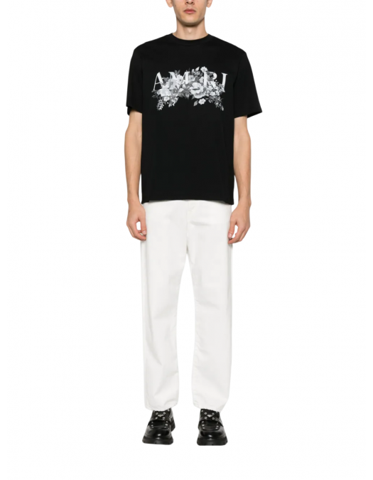 TRICOU AMIRI, Grey Flowers Print, Black - AMJYTE1192001 TRICOU AMIRI, Grey Flowers Print, Black - AMJYTE1192001