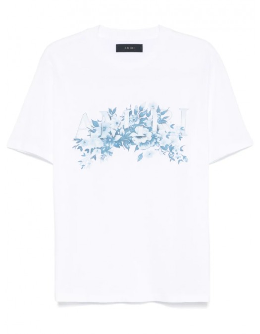 TRICOU AMIRI, Blue Flowers Print, White - AMJYTE1192100