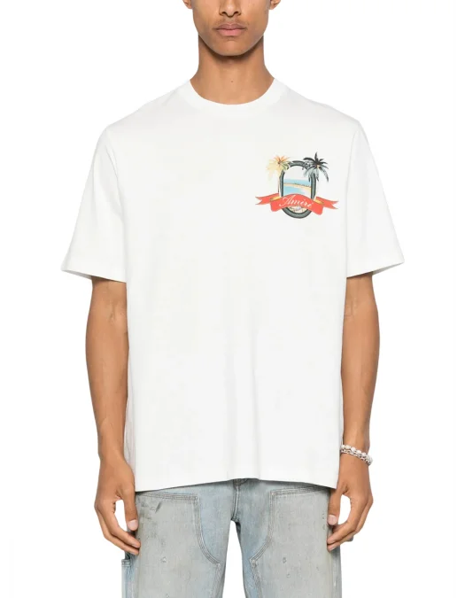 TRICOU AMIRI, Palms Print, White - AMJYTE1217IVORY TRICOU AMIRI, Palms Print, White - AMJYTE1217IVORY