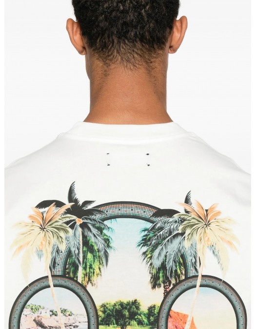 TRICOU AMIRI, Palms Print, White - AMJYTE1217IVORY TRICOU AMIRI, Palms Print, White - AMJYTE1217IVORY