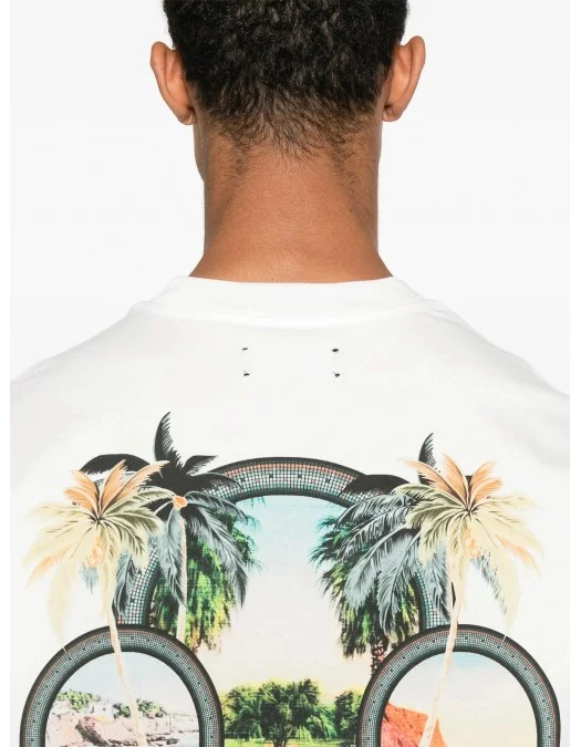 TRICOU AMIRI, Palms Print, White - AMJYTE1217IVORY TRICOU AMIRI, Palms Print, White - AMJYTE1217IVORY