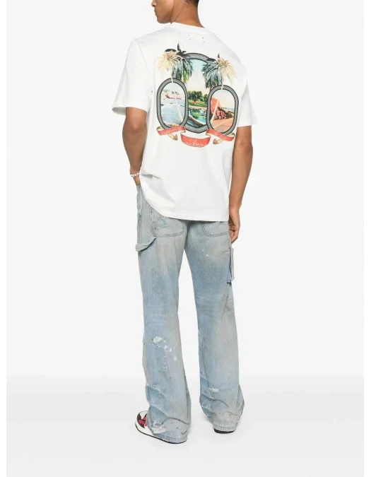 TRICOU AMIRI, Palms Print, White - AMJYTE1217IVORY TRICOU AMIRI, Palms Print, White - AMJYTE1217IVORY